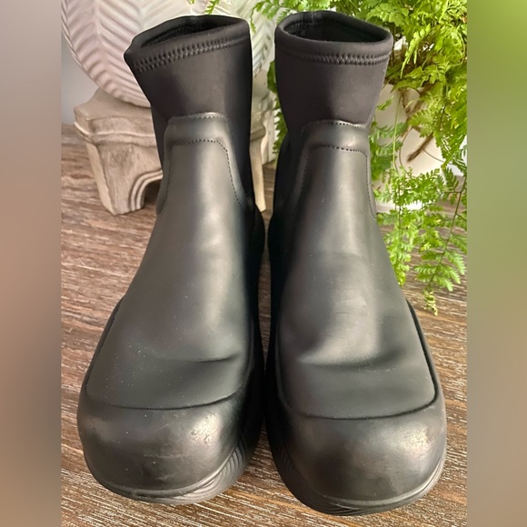 Zara Women’s 10 / EU 41 Black Chunky Lug Rubber Ankle Puddle Boots Shoes NWOT - Picture 5 of 12